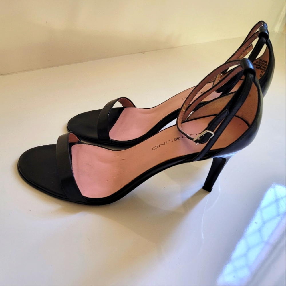 Bandolino strap heels, size 7.5, 3.5 inch